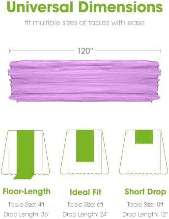 Pureegg 3 Pack Cheesecloth Table Runner 120 Inch Purple - Image 5
