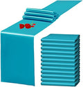 12 Pack Turquoise Satin Table Runner 12 x 108 Inch Long Premium Table Runners for Wedding Party Events Decoration, Birthday Parties, Banquets Decorations, Graduations, Engagements by YMHPRIDE