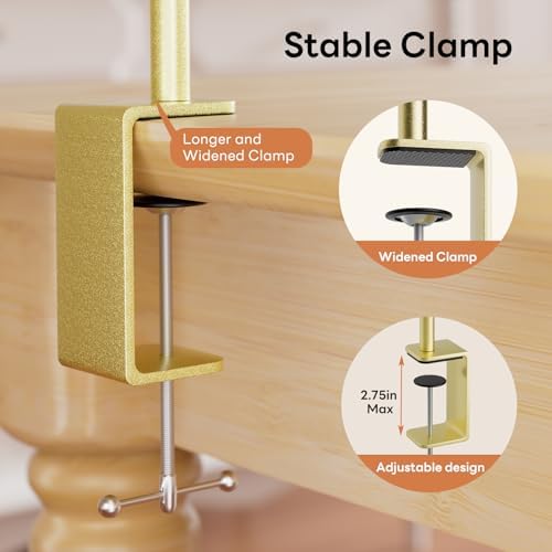 XLHOMO Over The Table Rod Stand with Clamps, Adjustable 32''-79'' Tall 32"-131" Length, Gold Table Arch Stand Metal Balloon Frame Hanging Rod for Weddings Christmas Birthdays Garden Arbors Decoration - Image 2