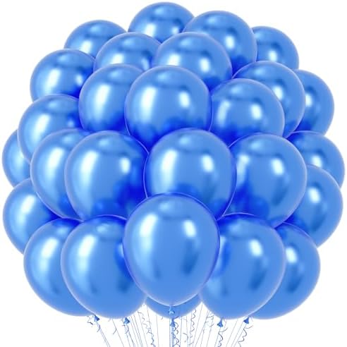 Voircoloria 66pcs Metallic Blue Latex Party Balloons, 12inch by Voircoloria