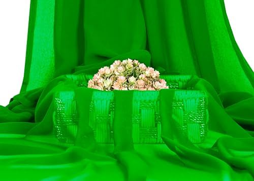 50 Yard Chiffon Fabrics, 44" Wide, Lightweight, Sheer – Green - Image 2