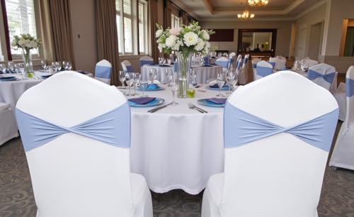 MDS Pack of 150 Spandex Chair Sashes Without Slider Buckles – Baby Blue - Image 6