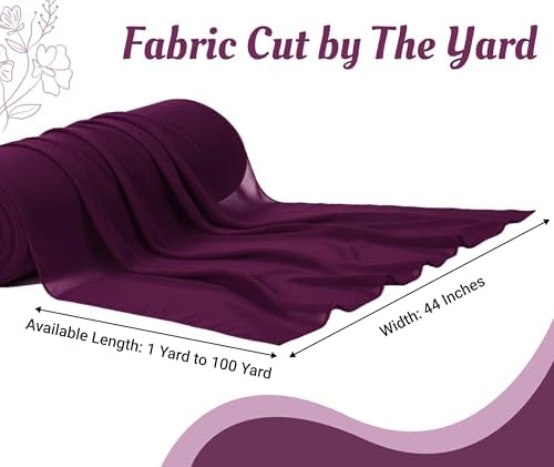 25 Yard Chiffon Fabrics, 44" Wide, Lightweight, Sheer – Eggplant - Image 4