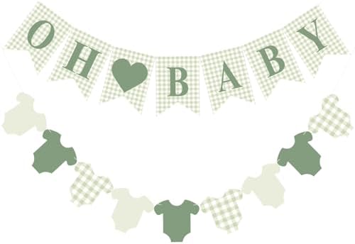 Hahafelt Baby Banner for Baby Shower Decorations, Green by Hahafelt