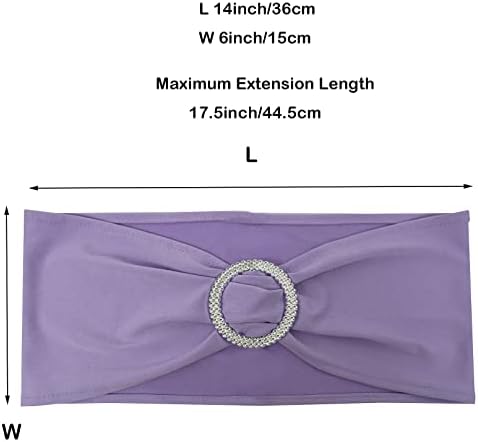 Spandex Chair Sashes Bands, Lavender, 30PCS - Image 5