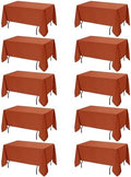 10-Pack Rust Tablecloths for Rectangle Tables, 70 x 108 Inches by DailySet