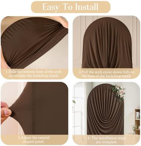 Brown Draped Arch Cover - 6.6FT Drape Arch Backdrop Cover - Image 2