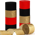 Red-Black Gold Casino-Theme Party-Decorations Streamers - 9 Rolls Graduation Wedding Birthday Baby Bridal Shower Crepe Tissue Paper Streamer Garland Decor Panduola by Panduola