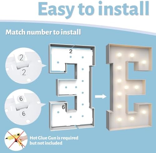 4FT Light Up Marquee Letter E - Large Foam Board Mosaic Kit - Image 4