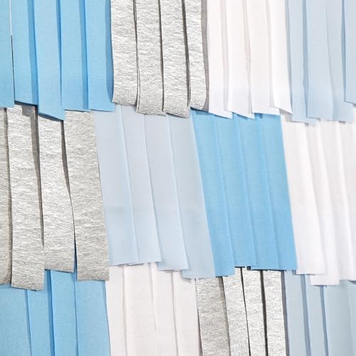 Light-Dusty Blue White-Silver Party-Decorations Streamers - 8 Rolls Birthday Graduation 2026 Baby Bridal Shower Crepe Tissue Paper Streamer,Bachelorette Engagement Garland Decor Panduola - Image 6