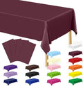 4 PCS Wine Table Cloth Rectangle Table, 54 x 108 Inches Waterproof Plastic Table Cloth Disposable, Picnic Table Cover for Baptism, Picnic, Restaurant, Wedding decor, Fits Rectangle and Round Tables by QZYL