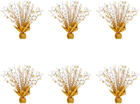 6 Pack Gold Silver Star Spray Centerpiece, Wedding Holiday by Unknown