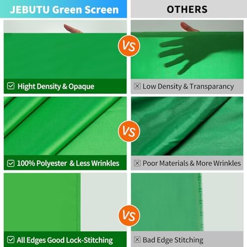 Green Screen Backdrop Kit with Stand, 5X6.5ft Portable Green Screen Backdrop with Stand kit, GreenScreen Background with Stand Carrying Bag Clamp for Streaming Video Zoom - Image 5
