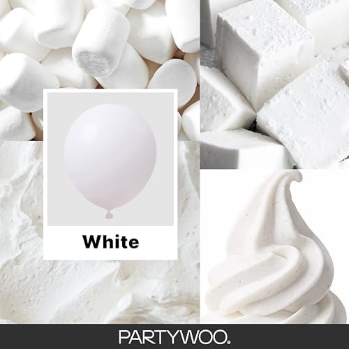 PartyWoo White Balloons 140pcs Matte White Latex Balloons Different Sizes - Image 2