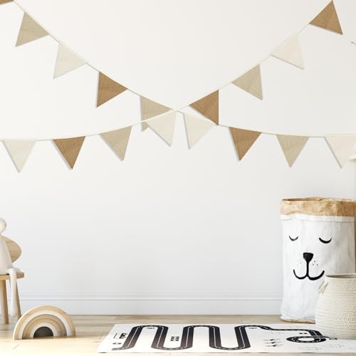 Oudain 2 Pcs Pennant Banner Flags Nursery Garland Triangle, Simple Color - Image 5