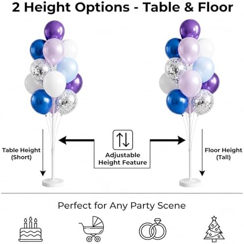 Blue Purple Balloon Column Kit for Floor or Table Decor for Party - Image 3