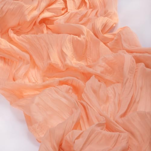 Peach Pink Cheesecloth Table Runner Fall Dinning Table Decor 10ft, 3 Pack - Image 5