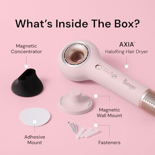 L’ANGE HAIR Axia HaloRing Ionic Hair Dryer | High Speed Professional Blow Dryer for Smooth, Frizz-Free Styles | Lightweight Brushless Motor with Concentrator & Wall Mount | 4 Heat Settings | Rose Gold - Image 6