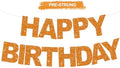 BEISHIDA Pre-Strung Glitter Orange Happy Birthday Banner Party Sign Decor by Beishida