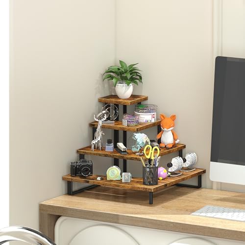 ELITEROO 4 Tier Riser Stand, Wooden Display Stands, Farmers Market Rack - Image 6
