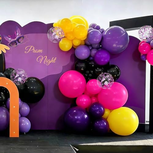 Hot Pink Purple Black Yellow Baloon Arch Kit, Kpop Music Hunter Balloons - Image 5