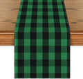 Artoid Mode Green and Black Buffalo Check Summer Table Runner 13x90 Inch by ArtoidMode