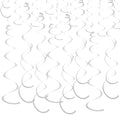 Sliver Ceiling Swirl Foil Decorations Hanging Plastic Streamer Themed Swirl Party for Graduation Celebration, Pack of 28 by Yymobt