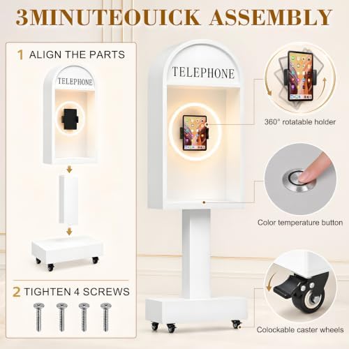 RDYMONKEY Audio Guest Book Stand White Telephone Booth - Image 3