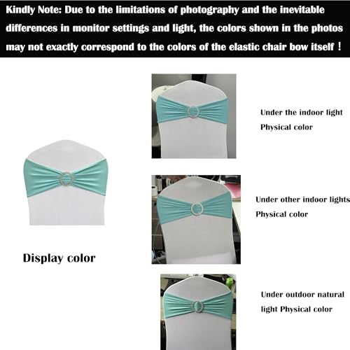 Spandex Chair Sashes Bands, Teal, 50PCS - Image 2