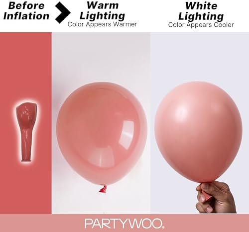 PartyWoo Dusty Pink Balloons 140pcs Dusty Rose Boho Netural Pink Color - Image 3