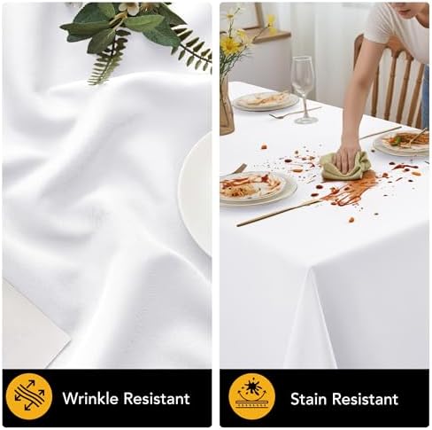 6-Pack White Tablecloths for Rectangle Tables, 90 x 156 Inches - Image 4