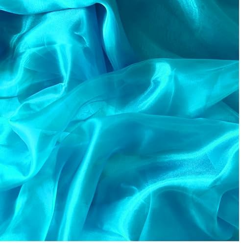 55 Yard Organza Fabric 44" Wide for Wedding Event Décor - Turquoise - Image 4