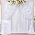 40ftx8ft Wrinkle Free White Backdrop Curtains for Parties, 8 Panels 5x8ft Thick Polyester Backdrop Drapse for Weddings Birthday Photography Background Curtains by ENJOYYOURPARTY