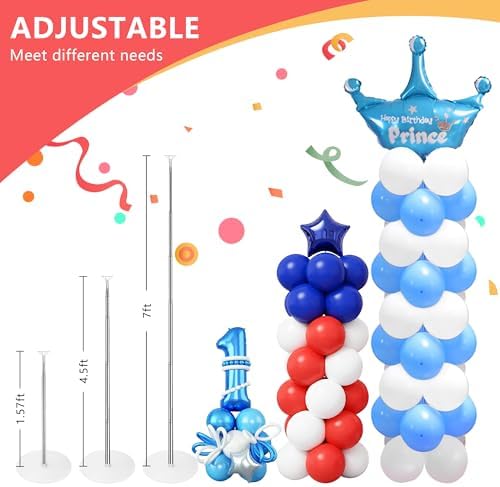 Balloon Stand, Balloon Arch Stand, 7 Feet Balloon Arch Kit of 2, Adjustable Metal Balloon Column Stand for Birthday Party, Wedding, Baby Shower, Graduation Decorations - Image 4