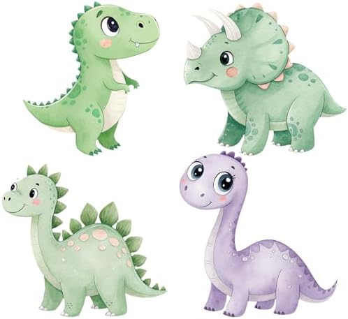 Honoson 4 Pcs 23" x 24" Large Dinosaur Cardboard Cutouts, Baby Shower Dino Birthday Party Decoration Backdrop Standup Yard Signs for Cute Dinosaur Photo Booth Props Party Supplies - Image 2