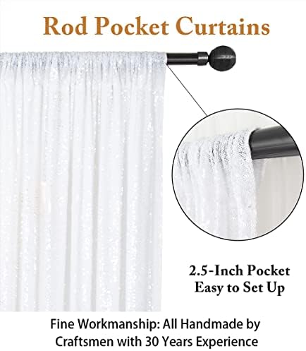 ShinyBeauty 4FTx7FT White Sequin Backdrop,Elegant Wedding & Party Decor,Sparkly Photo Background, Seamless Sequin Curtain | Perfect for Events - Image 3