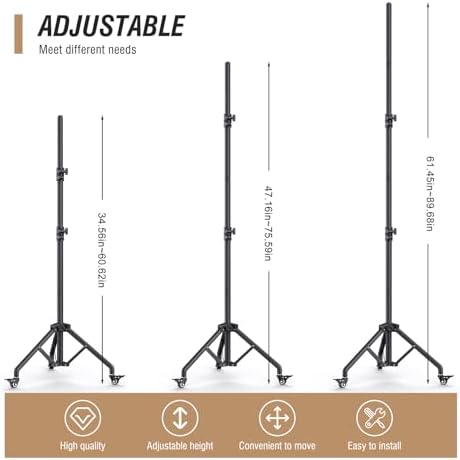 Backdrop Stand with Wheels 10x7.5Ft (WxH), Photo Backdrop Stand Easy to Move,Heavy Duty Back Drop Adjustable Stand for Parties,Banner Stand Photography and Video Studios - Image 4