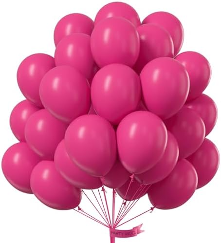 PartyWoo Hot Pink Balloons 50pcs Magenta Fuchsia Color 12 Inch by PartyWoo