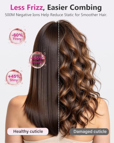 aowoka 160,000 RPM High-Speed Ionic Hair Dryer with Diffuser, Pink - Image 4
