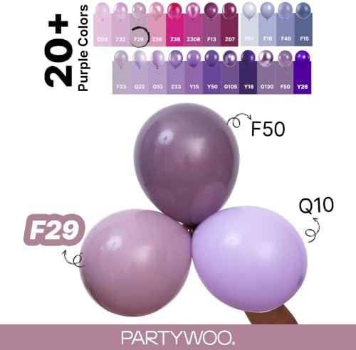 PartyWoo Dusty Purple Balloons 50pcs Lavender Boho Neutral Color 12 Inch - Image 4