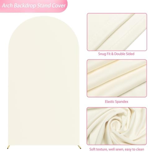 Wokceer 7.2FT Arch Backdrop Stand and Cover Set,Arch Stand with Ivory Cover - Image 4