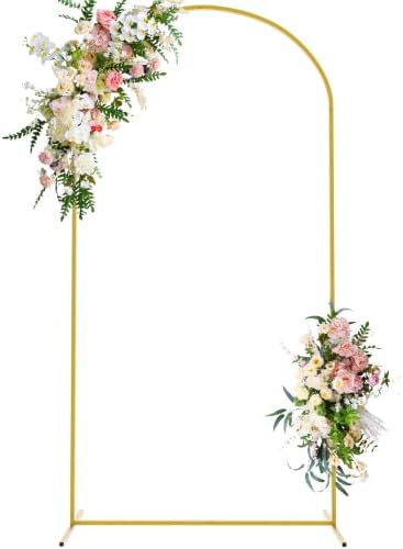 Wokceer 7.2FT Arch Backdrop Stand Gold Metal Wedding Arch Backdrop Stand by Wokceer