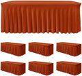 HolidayIdeas 6 Pack Rust Spandex Table Skirts 6ft Fall Tablecloths Ruffle by HolidayIdeas
