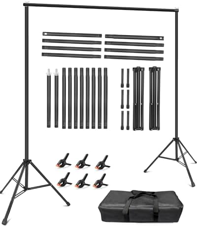Hemmotop Backdrop Stand 10x8ft, Versatile Sizes Adjustable Banner Holder by Hemmotop
