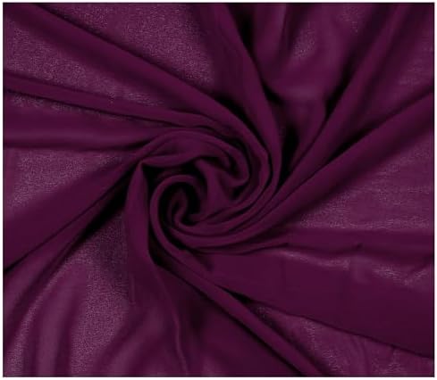 80 Yard Chiffon Fabrics, 44" Wide, Lightweight, Sheer – Eggplant - Image 3