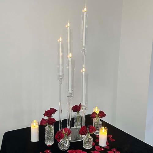 35inch 10pcs Acrylic Candelabra Centerpieces for Tables 5 Arms Wedding centerpieces for Decorations - Image 3