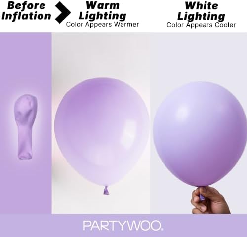 PartyWoo Lavender Balloons 140pcs Light Pastel Purple Lilac Different Sizes - Image 3
