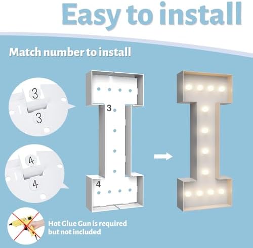 4FT Light Up Marquee Letter I - Large Foam Board Mosaic Kit - Image 4