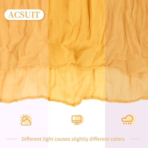 6 Pack Gold Cheesecloth Table Runner 20 x 120 inch Gauze Table Runners 10 FT Long,Semi Sheer Cheese Cloth Fabric Table Runner Bulk for Wedding,Party,Baby Shower,Bridal Shower Decoration - Image 6