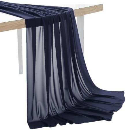 25 Yard Chiffon Fabrics, 44" Wide, Lightweight, Sheer – Navy Blue by MDS
